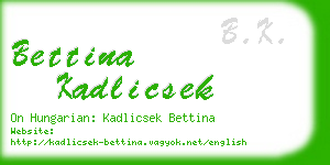 bettina kadlicsek business card